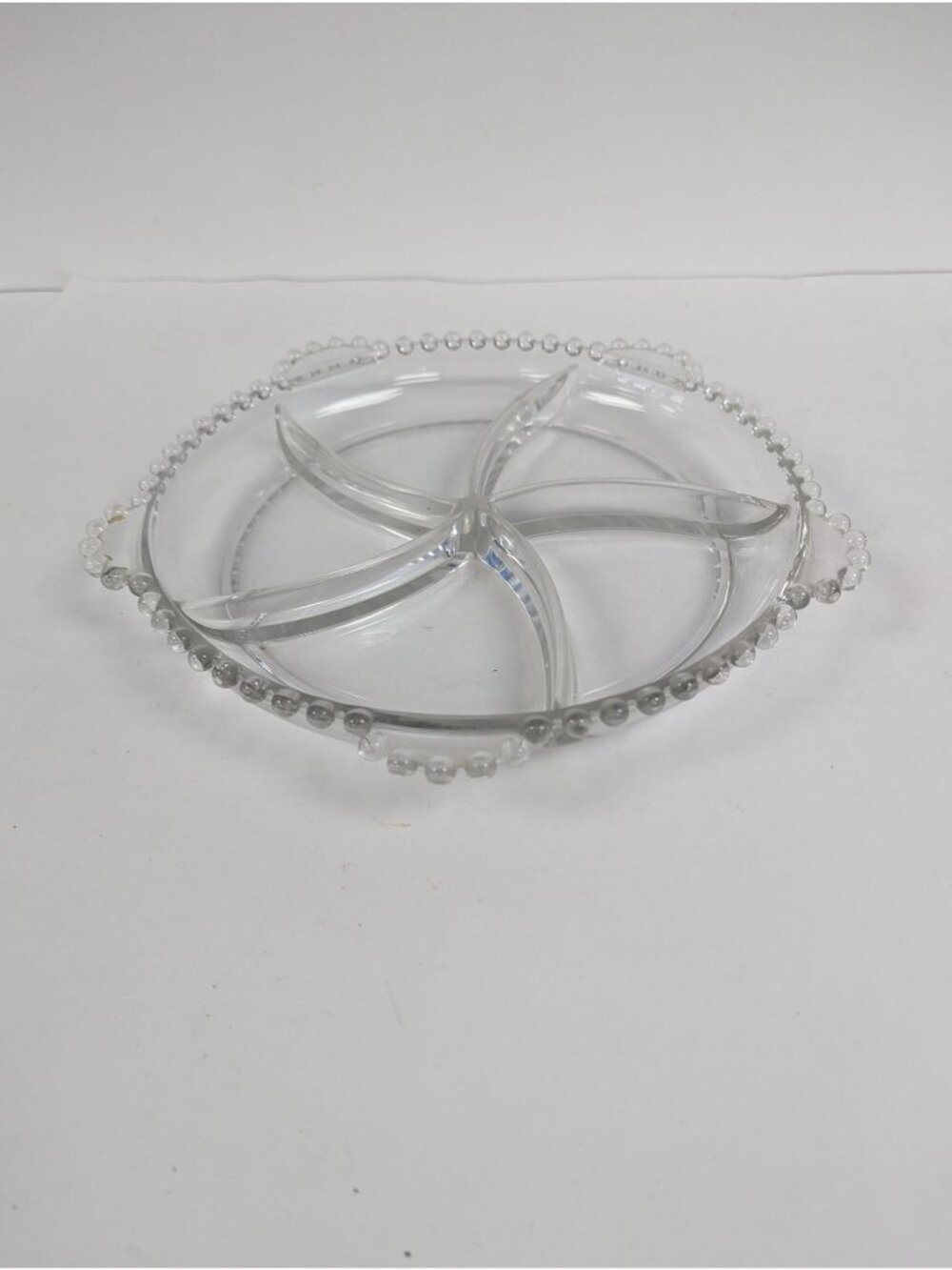 Vintage Imperial Glass Candlewick Clear 5 Part Divided Relish Dish 11"